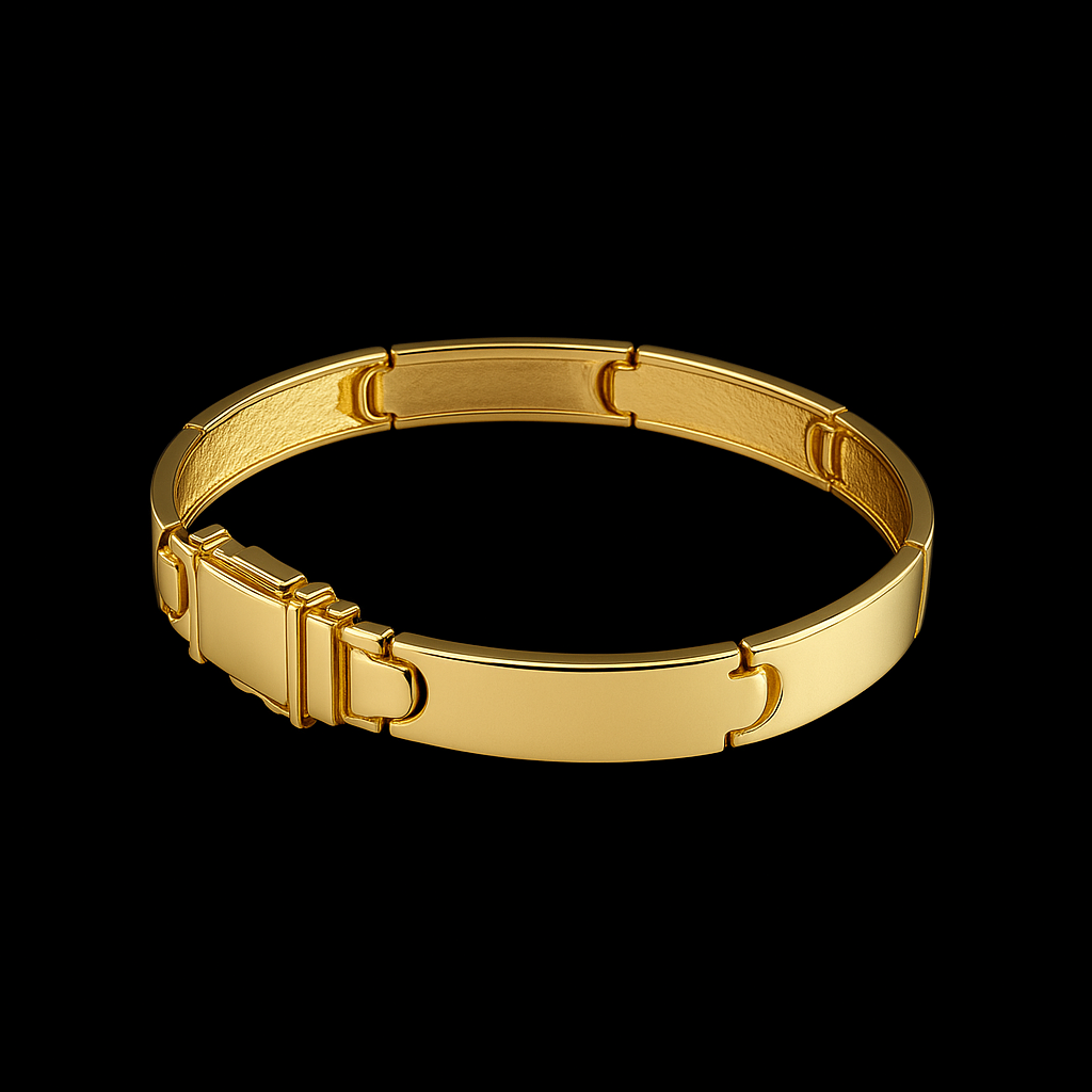 BRACELETE LISO 6MM - BANHADO A OURO 18K