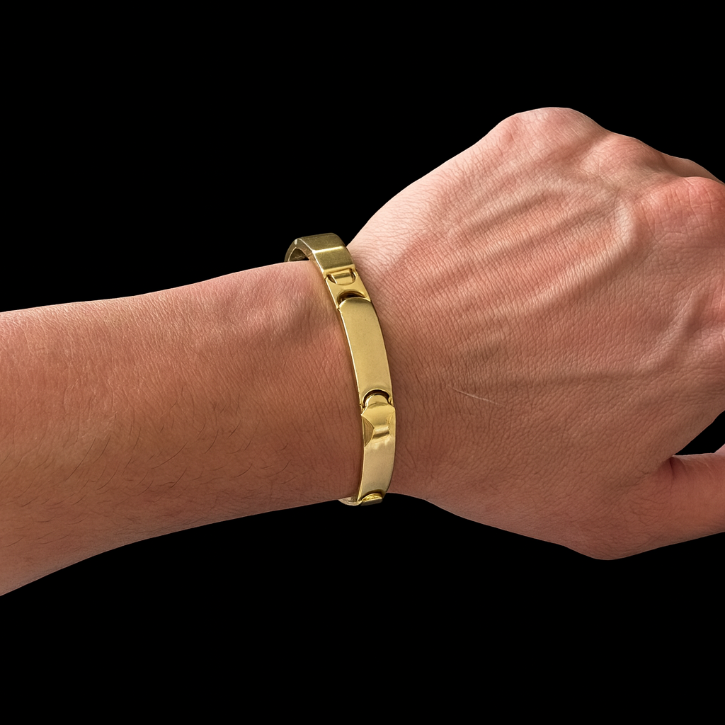 BRACELETE LISO 6MM - BANHADO A OURO 18K