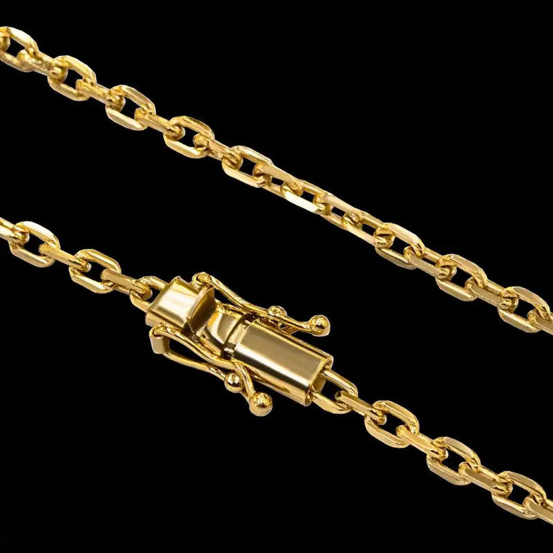 CORRENTE CADEADO 4MM - BANHADO A OURO 18K