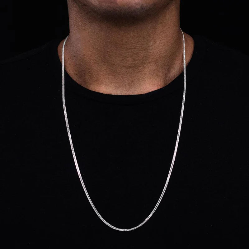 CORRENTE GRUMET ELO DUPLO 2MM - PRATA 925