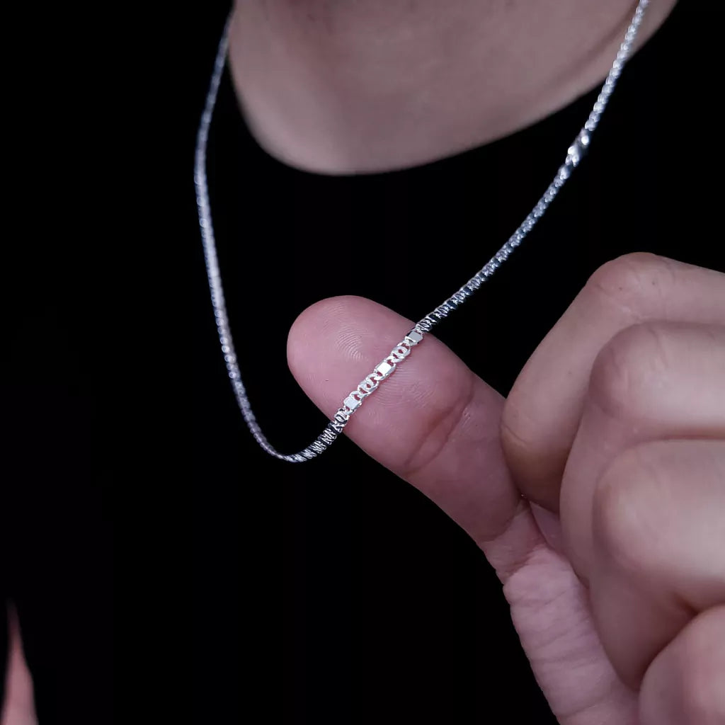 CORRENTE PIASTRINE 2MM - PRATA 925