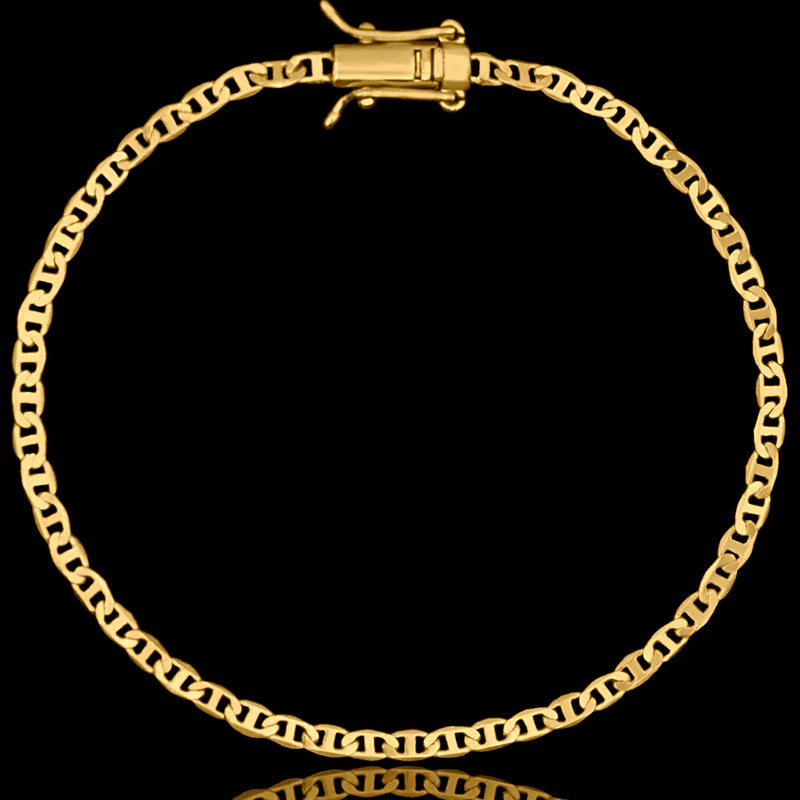 PULSEIRA PIASTRINE 4MM - BANHADA A OURO 18K