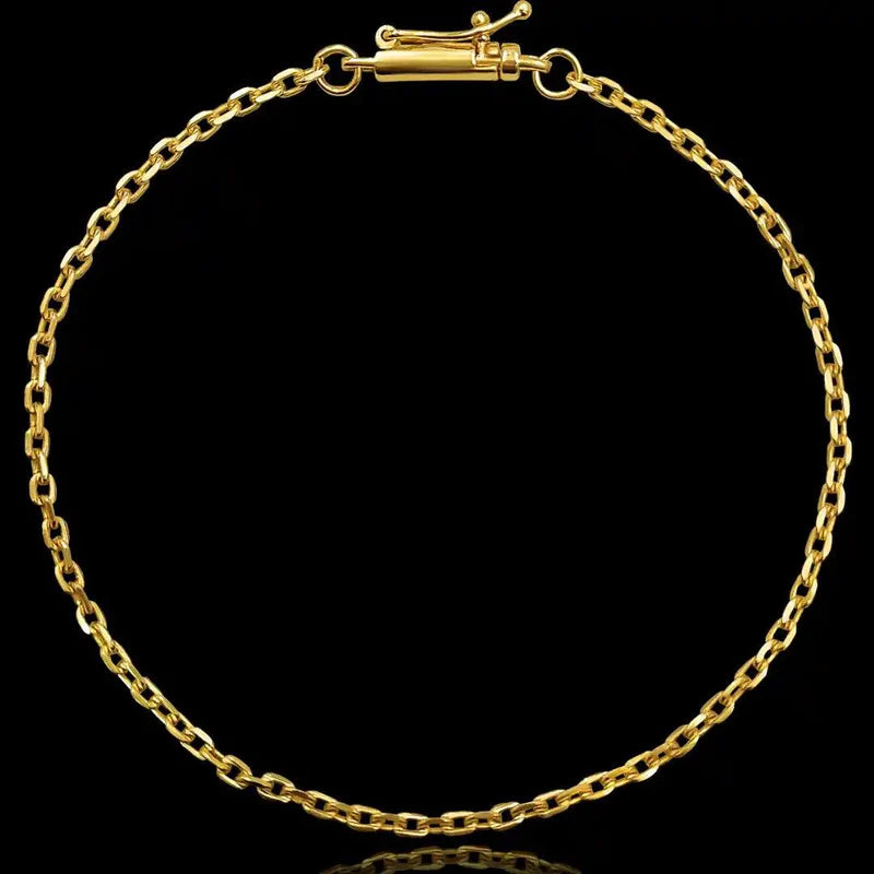 PULSEIRA CADEADO 3MM - BANHADO A OURO 18K