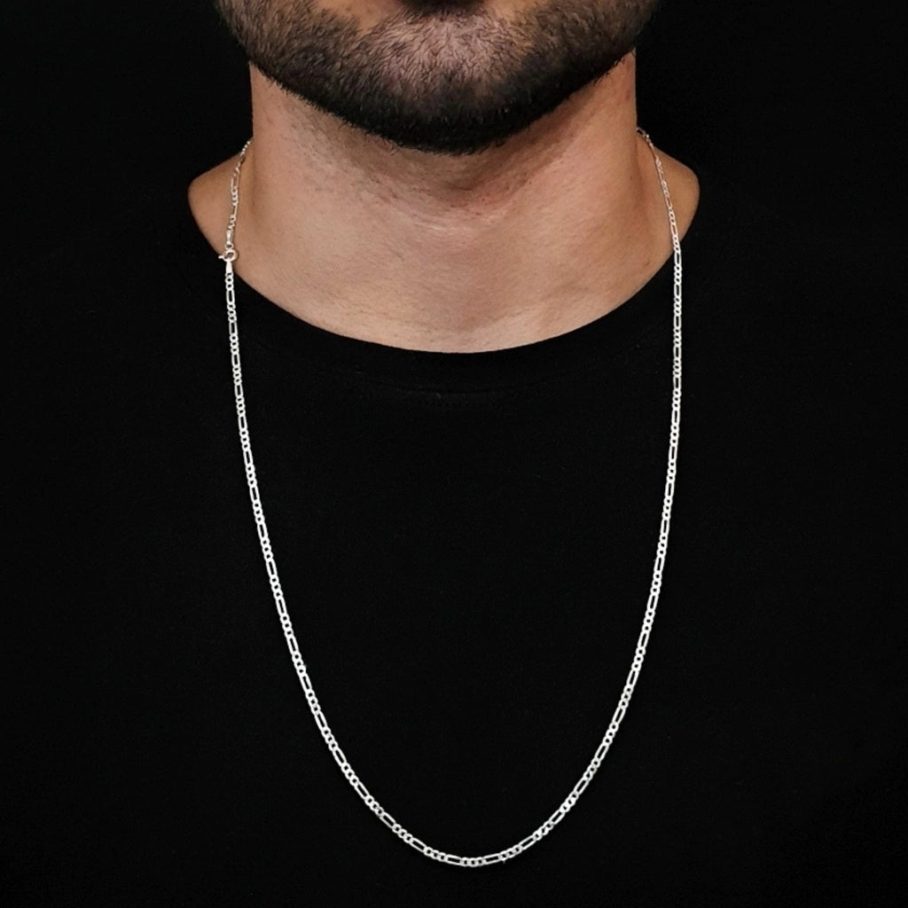 CORRENTE 3X1 FÍGARO 2MM - PRATA 925