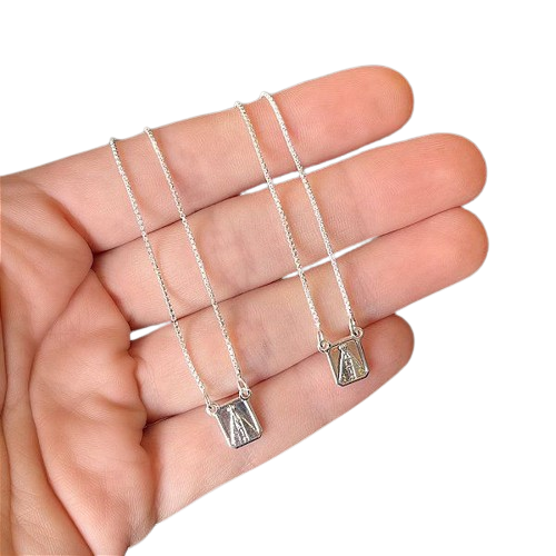 ESCAPULÁRIO NOSSA SENHORA COM ORAÇÃO - PRATA 925