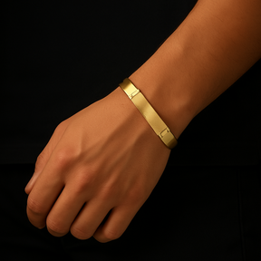 BRACELETE FRISADO 5MM - BANHADO A OURO 18K