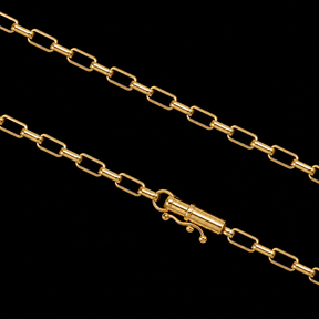 CORRENTE TIJOLINHO 2MM - BANHADA A OURO 18K