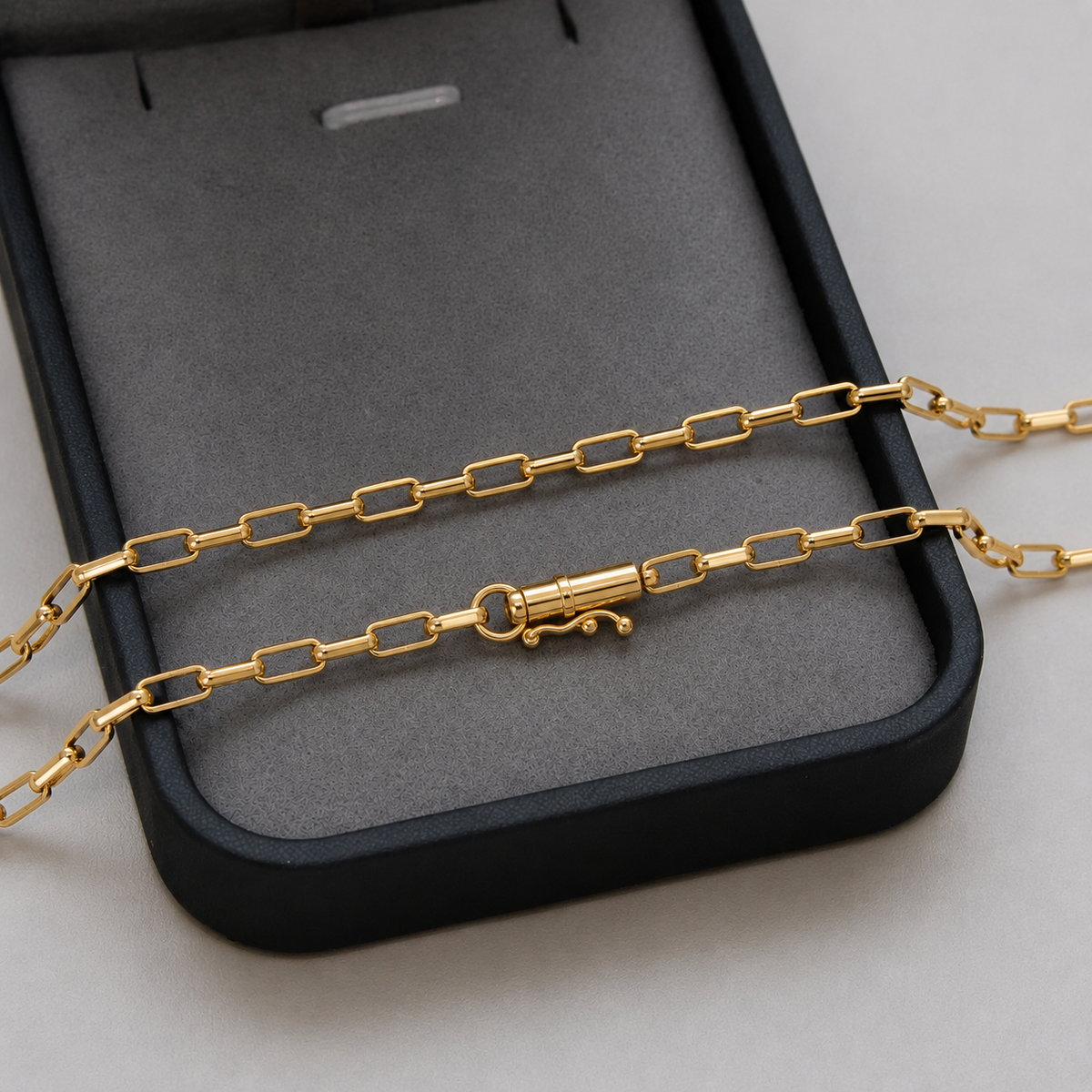 CORRENTE TIJOLINHO 2MM - BANHADA A OURO 18K