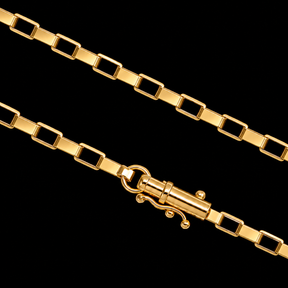 CORRENTE TIJOLINHO 4MM - BANHADA A OURO 18K