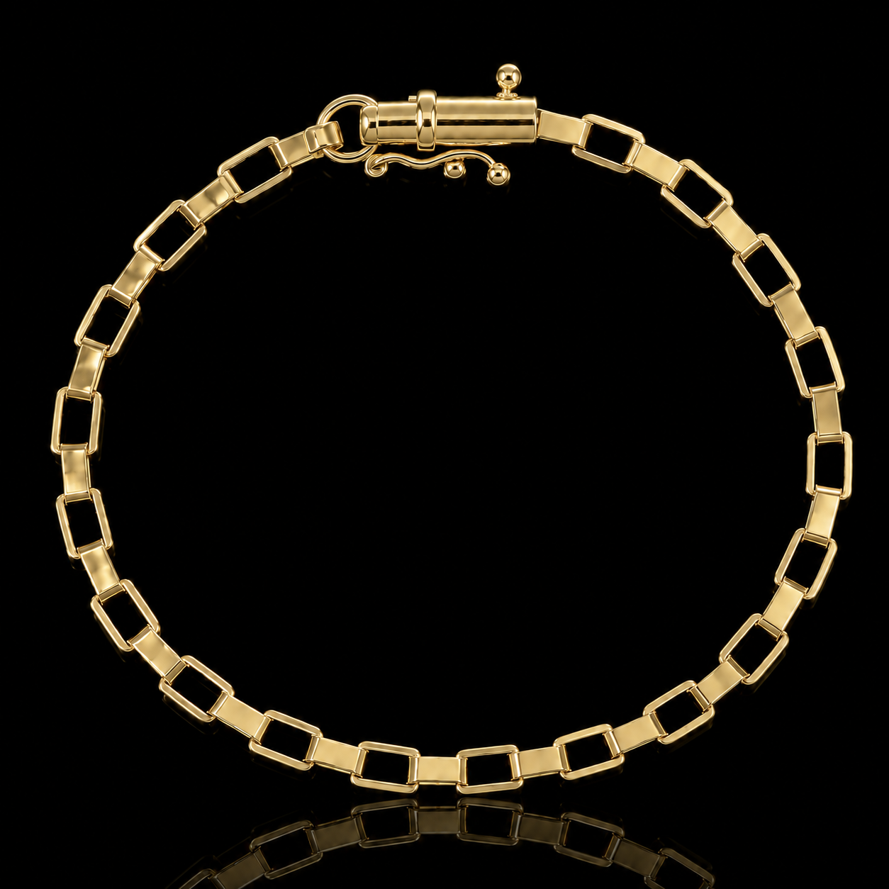 Pulseira Tijolinho 4mm Banhado a Ouro 18k