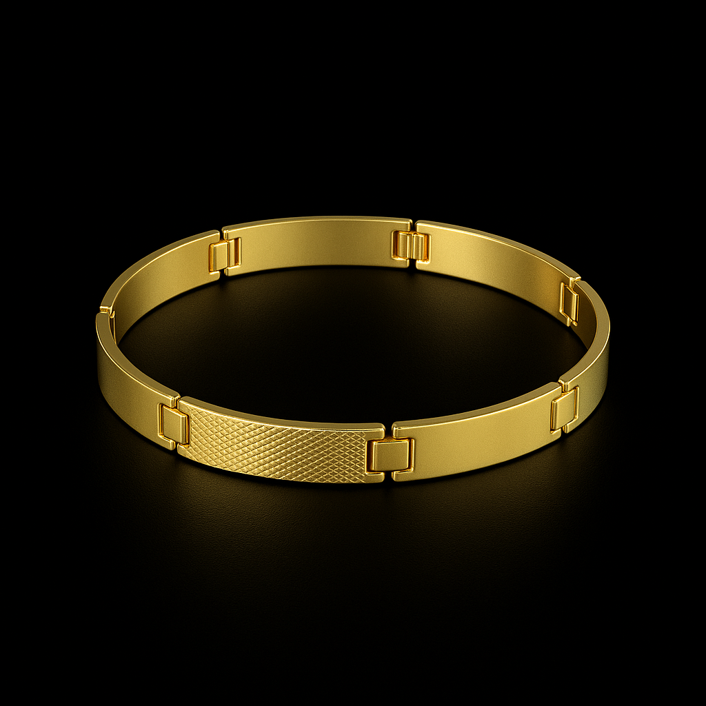 BRACELETE FRISADO 5MM - BANHADO A OURO 18K