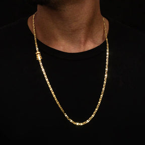 CORRENTE PIASTRINE 4MM - BANHADO A OURO 18K