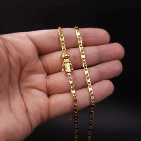 CORRENTE PIASTRINE 4MM - BANHADO A OURO 18K