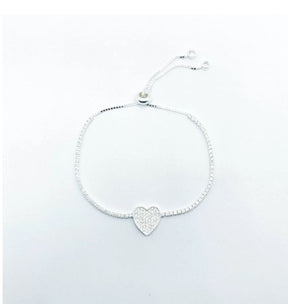 PULSEIRA LISA LAP RIVIERA CORAÇÃO CRAVEJADO