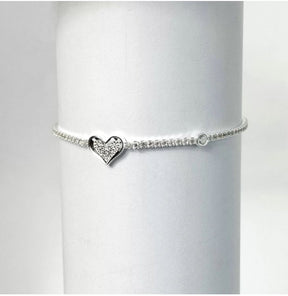 PULSEIRA LISA LAP RIVIERA CORAÇÃO + PONTO DE LUZ GRAVATINHA