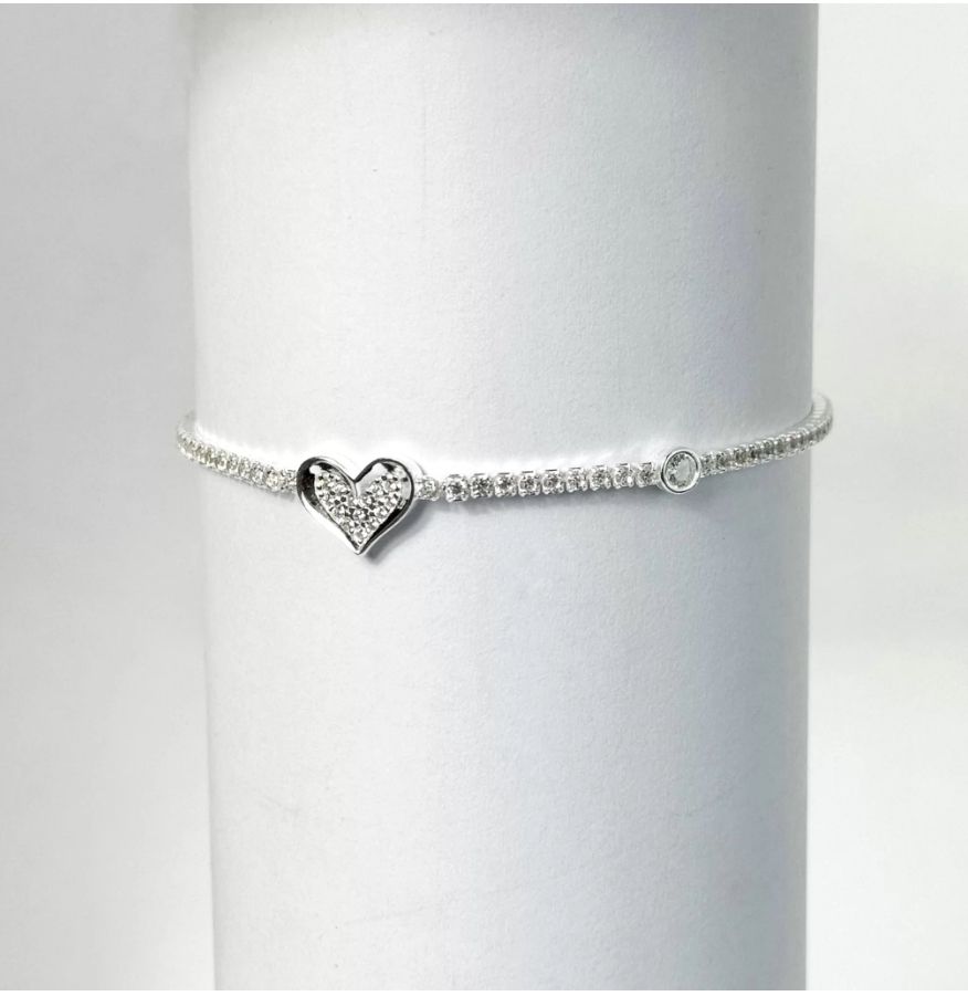 PULSEIRA LISA LAP RIVIERA CORAÇÃO + PONTO DE LUZ GRAVATINHA
