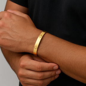 BRACELETE LISO 5MM - BANHADO A OURO 18K