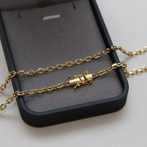 CORRENTE CADEADO 4MM - BANHADO A OURO 18K