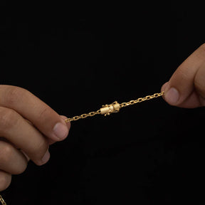 CORRENTE CADEADO 4MM - BANHADO A OURO 18K