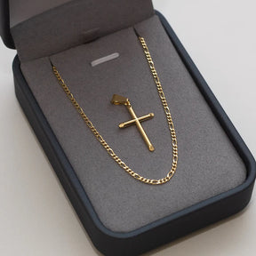 PINGENTE CRUZ LISA BANHADO A OURO 18K