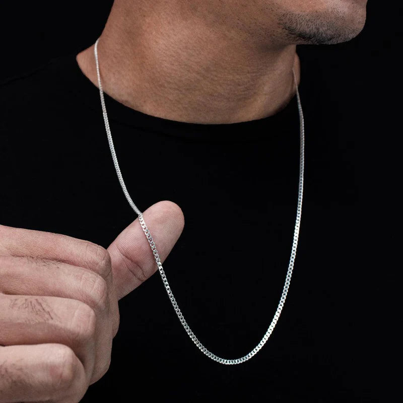 CORRENTE GRUMET ESCAMA 2MM - PRATA 925