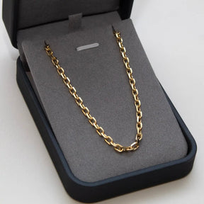 CORRENTE CADEADO 4MM - BANHADO A OURO 18K