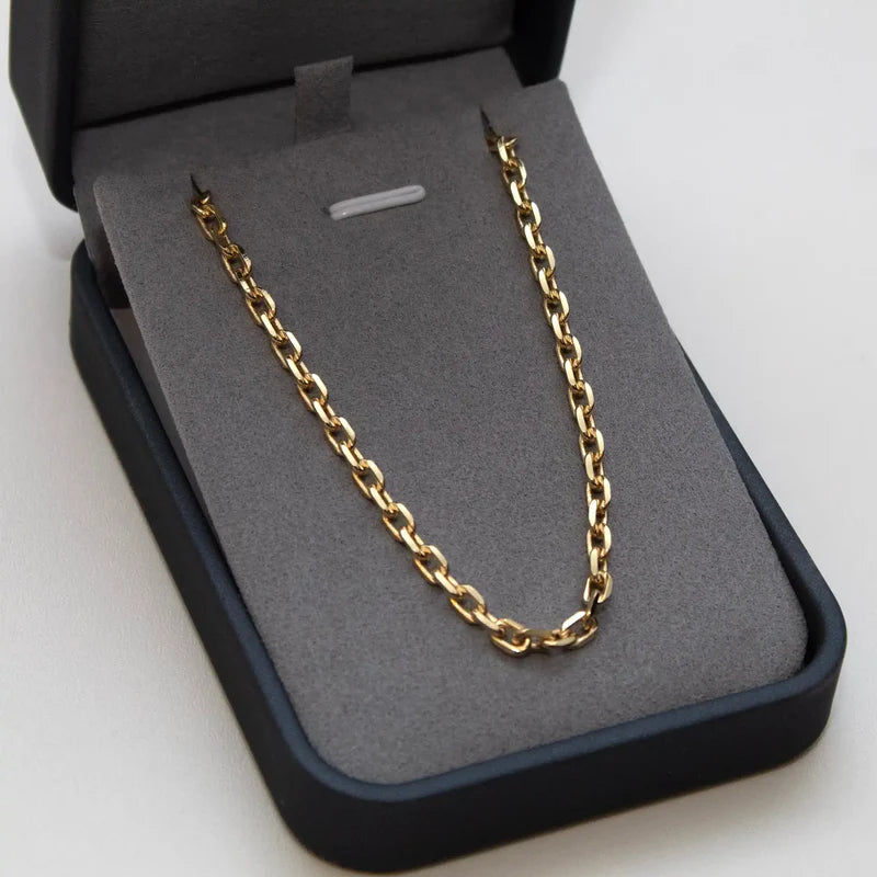 CORRENTE CADEADO 4MM - BANHADO A OURO 18K