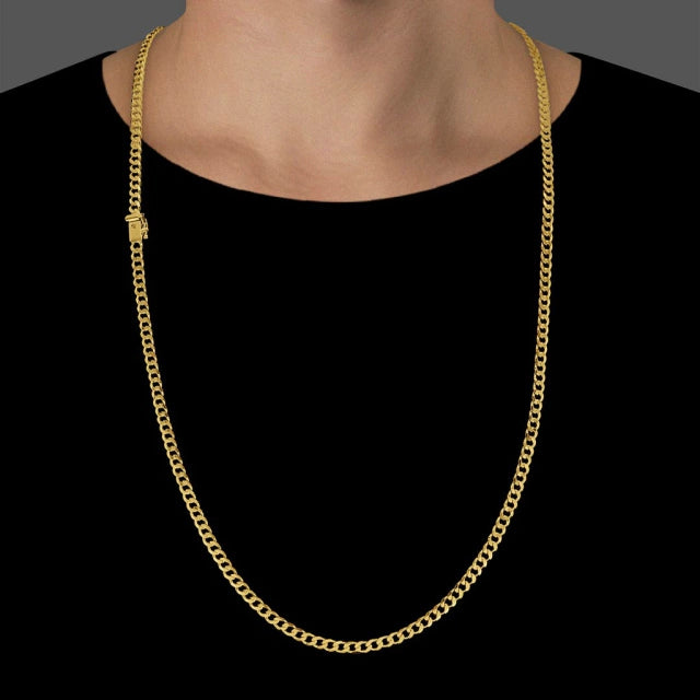 CORRENTE GRUMET 4MM - BANHADO A OURO 18K