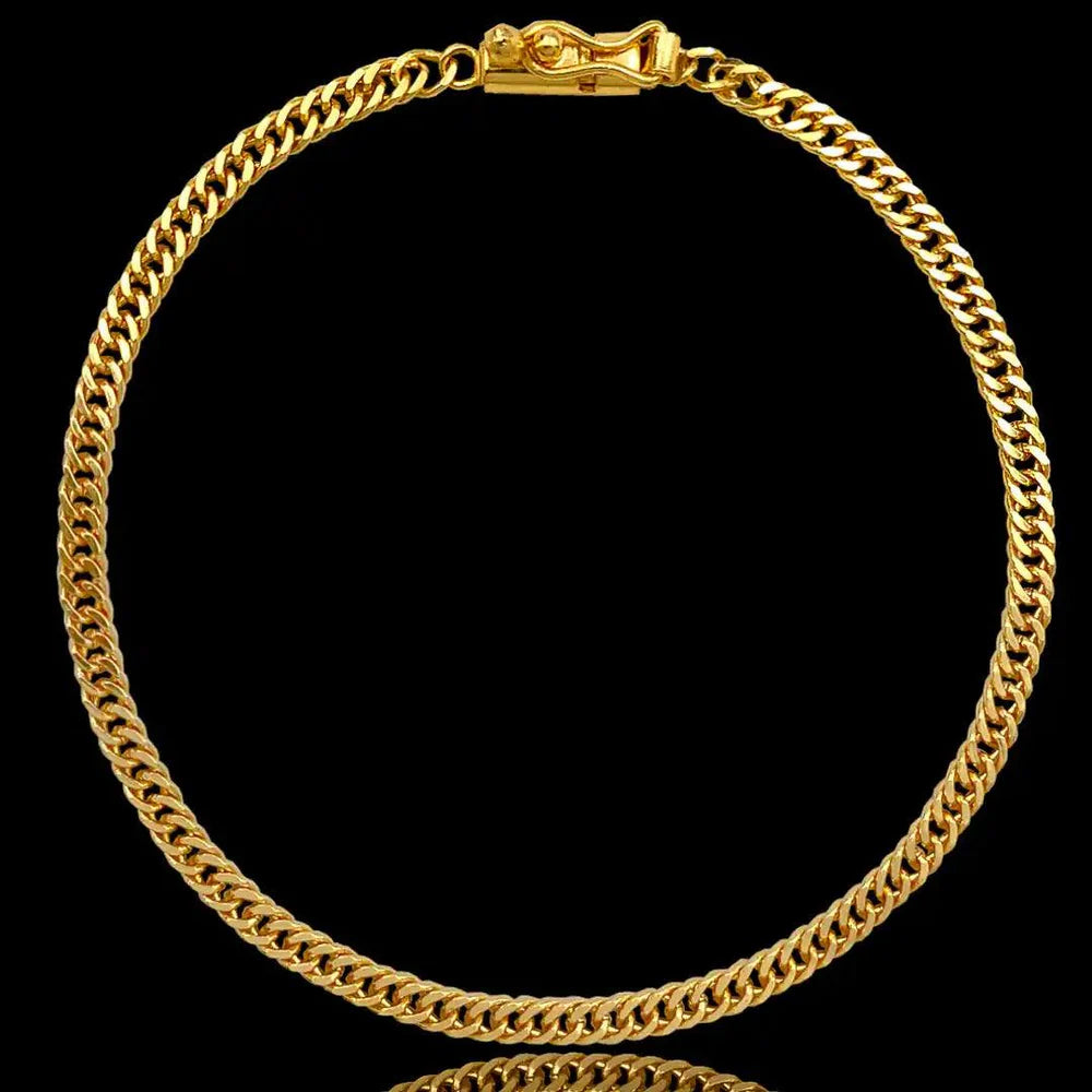 PULSEIRA GRUMET DUPLA 3MM - BANHADO A OURO 18K