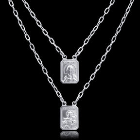 ESCAPULÁRIO JESUS CRISTO E NOSSA SRA. CARMO P (1MM) - 70CM - PRATA 925