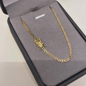 CORRENTE PIASTRINE 4MM - BANHADO A OURO 18K