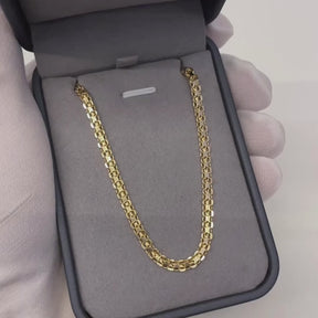 CORRENTE CADEADO DUPLO 3,5MM BANHADO A OURO 18K