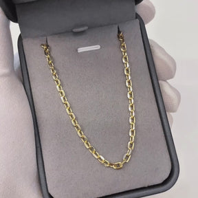 CORRENTE CADEADO 4MM - BANHADO A OURO 18K