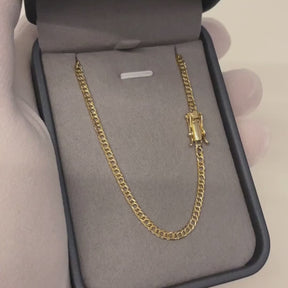 CORRENTE GRUMET DUPLO 3MM BANHADO A OURO 18k