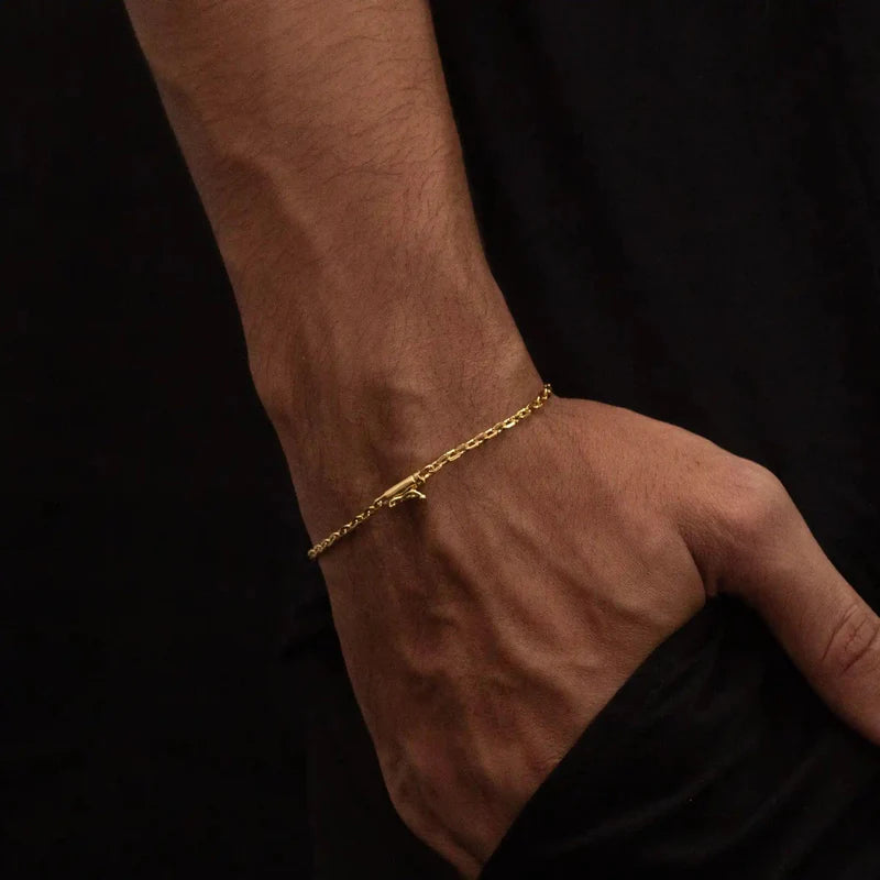 PULSEIRA CADEADO 3MM - BANHADO A OURO 18K