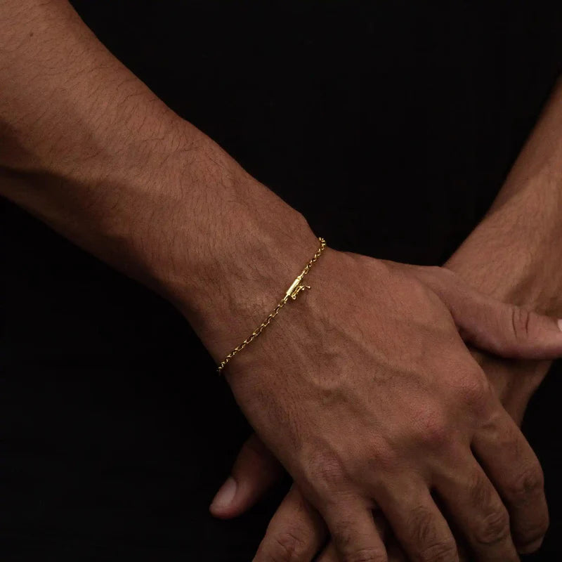 PULSEIRA CADEADO 3MM - BANHADO A OURO 18K