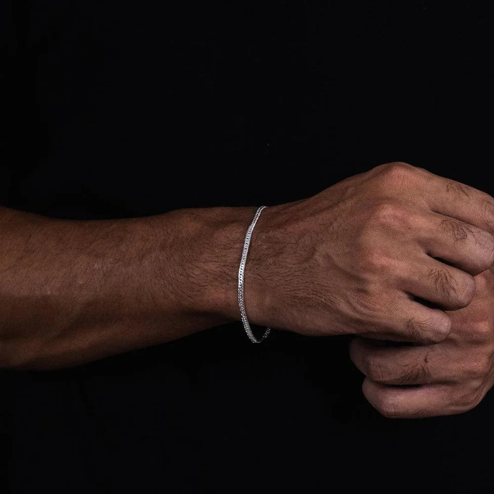 PULSEIRA GRUMET ELO DUPLO 4MM - PRATA 925