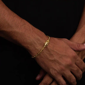 PULSEIRA CADEADO 4MM - BANHADO A OURO 18K