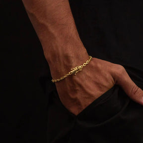 PULSEIRA CADEADO 4MM - BANHADO A OURO 18K