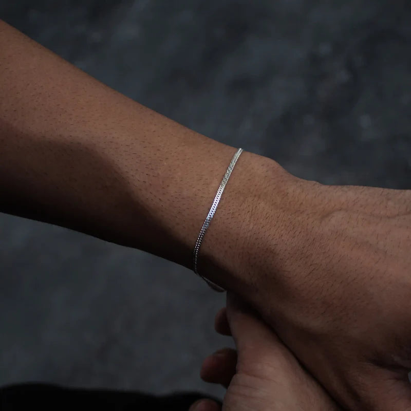 PULSEIRA GRUMET ELO DUPLO 3MM - PRATA 925