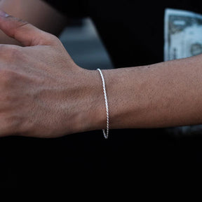 PULSEIRA ROPE ELO BAIANO 2MM - PRATA 925